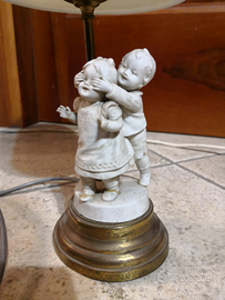Bajour lampada bambini ceramica porcellana antica