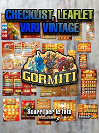 Lotto Vintage Checklist e Foglietti vari Gormiti