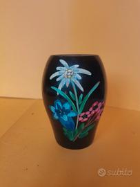 vaso legno dipinto a mano 