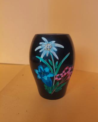 vaso legno dipinto a mano 