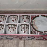 Set 6 tazzine con piattino natalizie