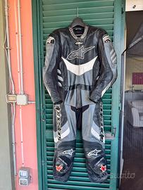 Tuta moto Alpinestars intera in pelle taglia 52