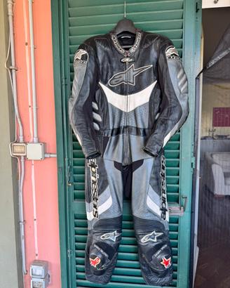 Tuta moto Alpinestars intera in pelle taglia 52