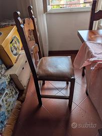 10 sedie da pranzo vintage in legno massello