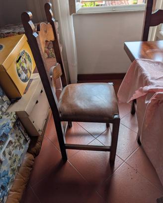 10 sedie da pranzo vintage in legno massello
