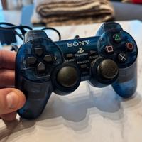 Controller dualshock ps2 transparent blu - raro
