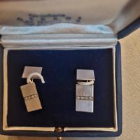 gemelli in oro bianco con brillanti