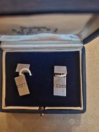 gemelli in oro bianco con brillanti