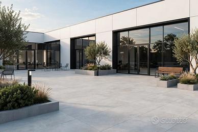 Pavimento in gres effetto pietra grigio 90x90 R11