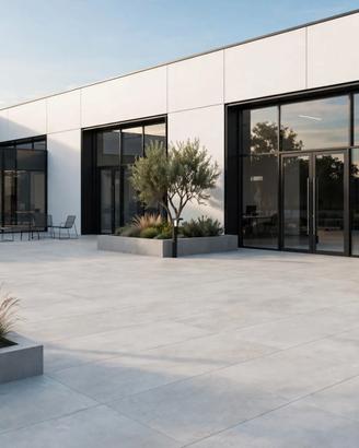 Pavimento in gres effetto pietra grigio 90x90 R11