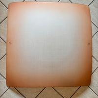 Plafoniera/lampadario arancio in vetro curvo