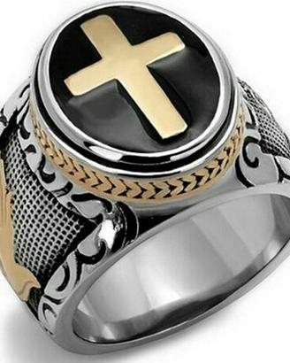 Anello moda Templare croce medievale