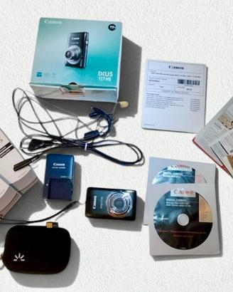 Fotocamera Canon IXUS 117 HS Nera + Custodia