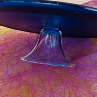 Piccola alzata in vetro blu cobalto centro tavola 