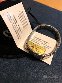 Bracciale unisex acciaio e oro 750 Acquario