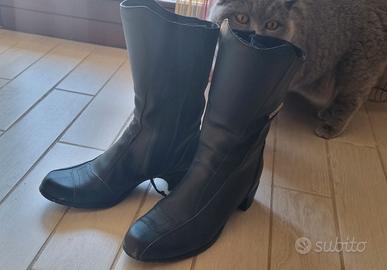 Stivali moto da donna in pelle