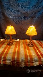 coppia lampade abatjour vintage metallo dorato