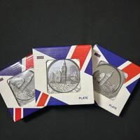 Set 3 pezzi Souvenir Londra piattino + piedistallo