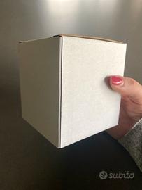 10 Scatolette bianche  in Cartone Ondulato 9,5 cm