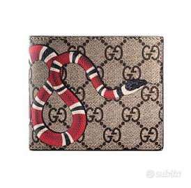 Portafoglio Gucci con serpente e GG beige