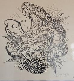 serpente realistico con diamante 