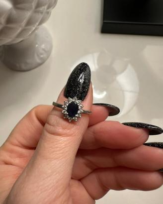 Anello Solitario Kate Charlotte Oro Bianco Zaffiro