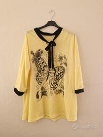 Maxi Maglia Gialla Farfalla Made in Italy