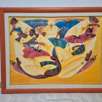 Quadri su tela arte africana cornice legno