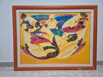 Quadri su tela arte africana cornice legno