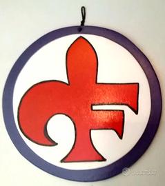 Stemma Fiorentina in legno intarsiato e dipinto
