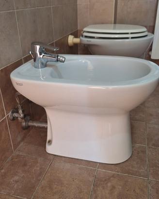 coppia wc + bidet azzurra