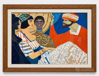 Salvatore Fiume Harem Serigrafia su Broccato