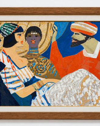 Salvatore Fiume Harem Serigrafia su Broccato