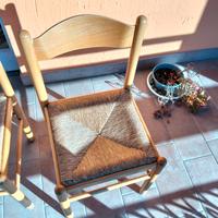 Sedie di legno impagliate