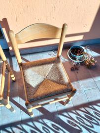Sedie di legno impagliate