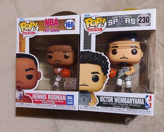 Lotto funko nba victor wembanyama e rodman