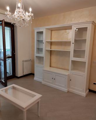 Parete Attrezzata in Legno Bianco Opaco 225X50X220