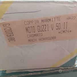 coppia marmitte moto guzzi v50 cromato