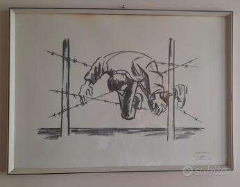 Stampa di litografia L'uomo appeso di P. Morando