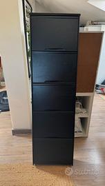 Scarpiera nera 5 ante salvaspazio 50x170