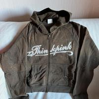 Felpa Think pink, Tg S, 100% cotone, donna