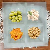 Piatto snack in vetro satinato
