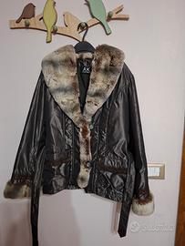 Giacca in vera pelle e pelliccia
