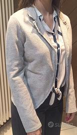 Giacca donna felpa garzata, colore grigio/argento 