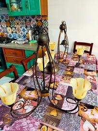 Lampadari in ferro battuto