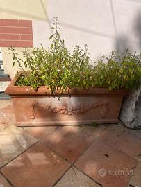 3 fioriere con festoni terracotta