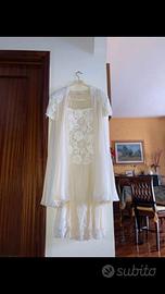 Abito da sposa midi in pura  seta 100%