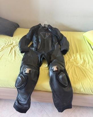 Tuta moto in pelle intera Cruizer nera - Taglia L