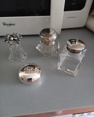  2 calamai con tappo argento +2 oggettini silver 