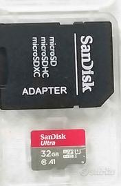 MICRO SD SAN DISK DA 32 GB + ADATTATORE